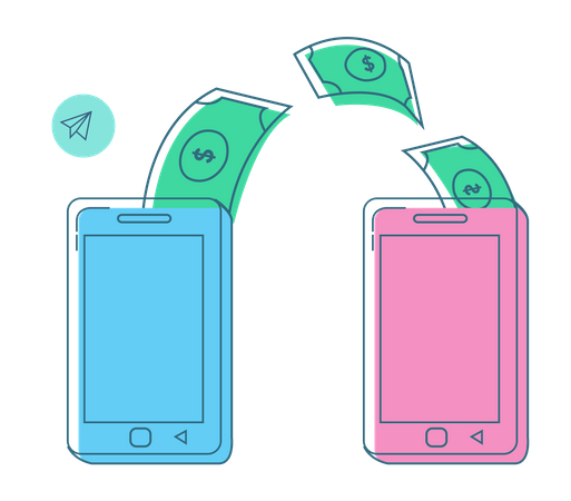 Geldtransfer-App  Illustration