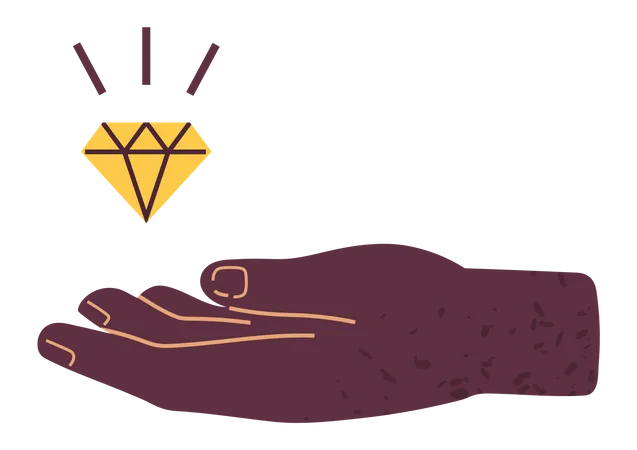 Gem levitates over hand  Illustration