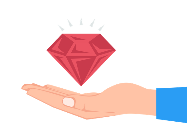 Gem Levitates Over Hand  Illustration