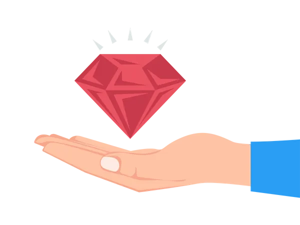 Gem Levitates Over Hand  Illustration