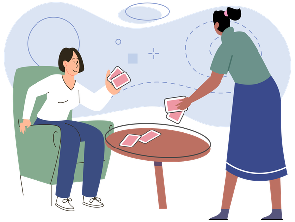 Gemeinsam spielen Familienspieleabende ermöglichen es jedem, sich zu entspannen und die Gesellschaft des anderen zu genießen  Illustration
