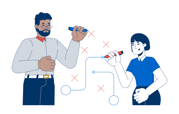 Gemeinsame Problemlösung am Arbeitsplatz  Illustration