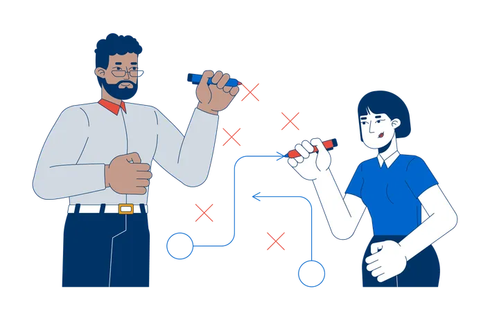 Gemeinsame Problemlösung am Arbeitsplatz  Illustration