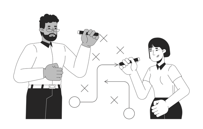 Gemeinsame Problemlösung am Arbeitsplatz  Illustration