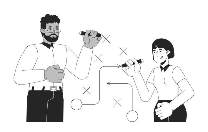 Gemeinsame Problemlösung am Arbeitsplatz  Illustration