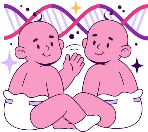 Gêmeos de fertilização in vitro nascem juntos  Ilustração
