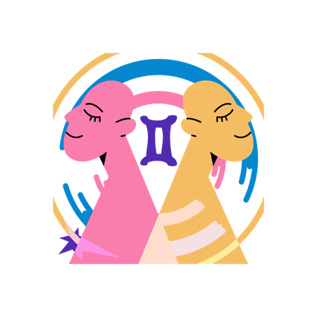 Gemini Zodiac Sign  Illustration