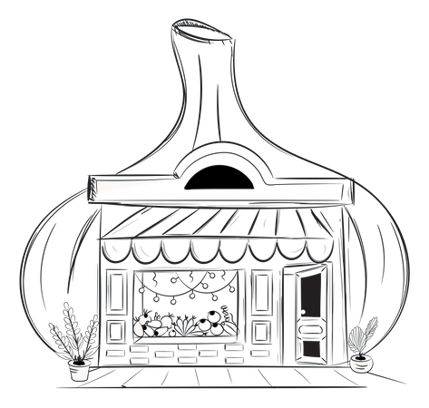 Gemüsegeschäft  Illustration