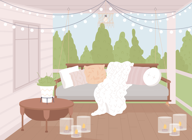 Gemütliche Veranda  Illustration