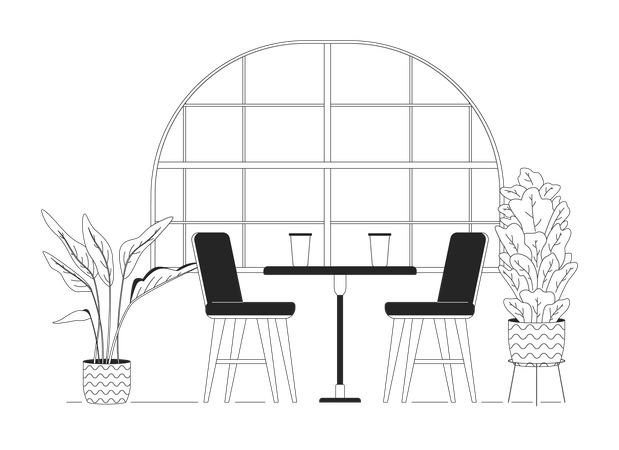 Gemütliches Restaurant-Interieur  Illustration