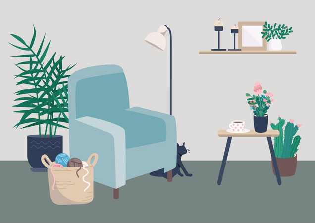 Gemütliches Wohnzimmer  Illustration