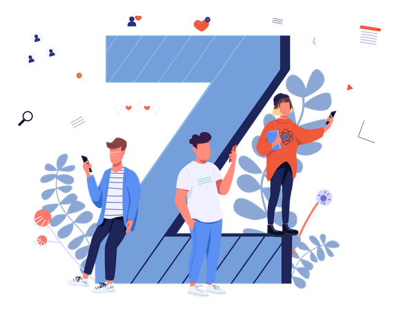 Kommunikation der Generation Z  Illustration