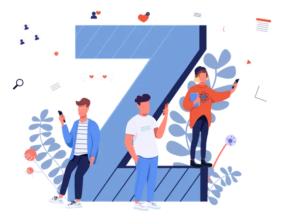 Kommunikation der Generation Z  Illustration