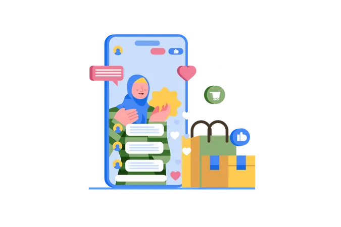 Gen Z Selling via Live Streaming  Illustration