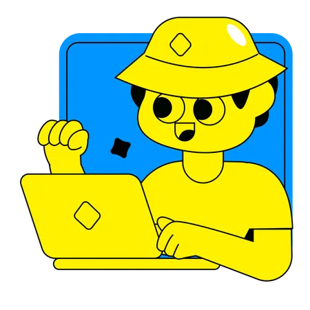 Gen Z Working on laptop  Illustration