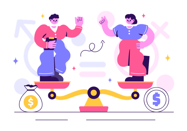 Gender balance among office employees  Illustration