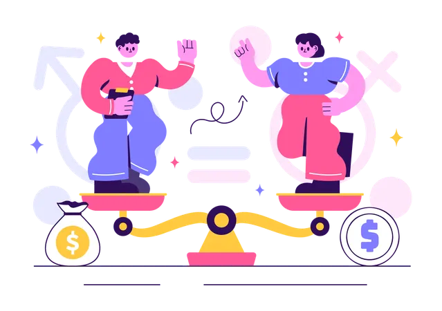 Gender balance among office employees  Illustration
