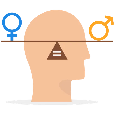 Gender Equality Male And Female Gender Signs Showing Equal Weight Modern Vector Illustration In Flat Style Illustration