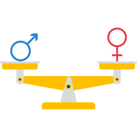 Gender Equality Concept Female And Male Gender Sign Feminism Movement For Tolerance Rights And Equal Opportunities As That Of Men Vector Illustration On A Blue Background Illustration