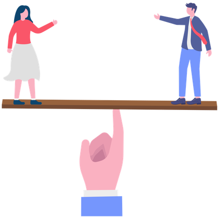 Gender equality among employees  Illustration