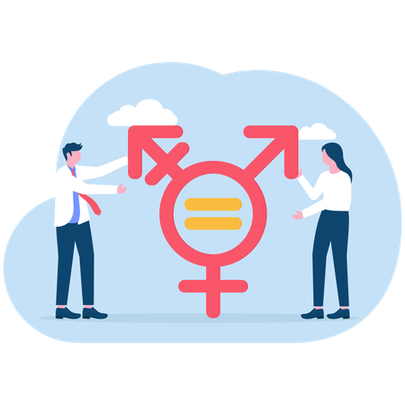 Gender equality at workplace  Illustration