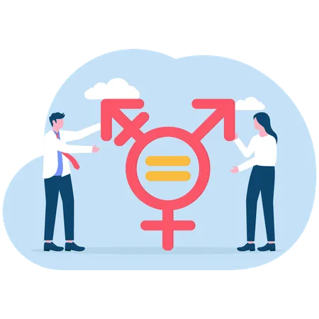 Gender equality at workplace  Illustration