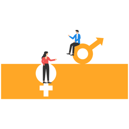Gender inequality exists at office place  Illustration