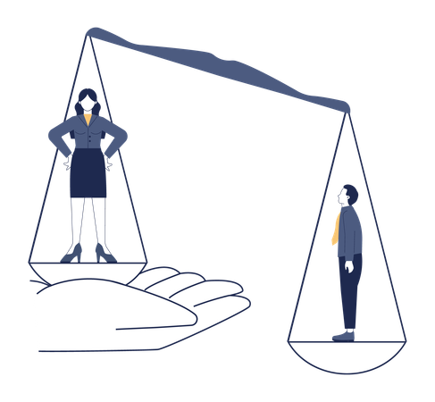 Gender inequality in office  Illustration