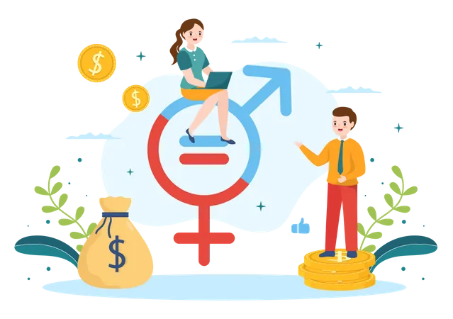 Gender Pay Gap Illustration