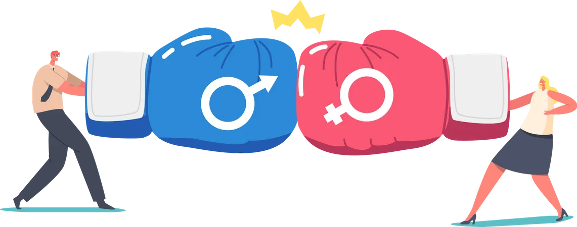 Gender Team Rivalry Illustration