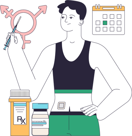 Gender transition hormonal therapy  Illustration