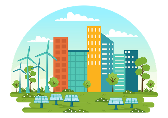 Generación de energía eólica  Ilustración