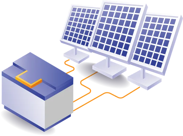 Generador de carga a partir de energía solar.  Ilustración