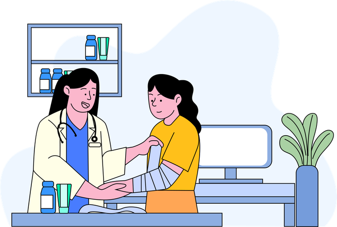 General Health Check-up in a Modern Clinic  Illustration