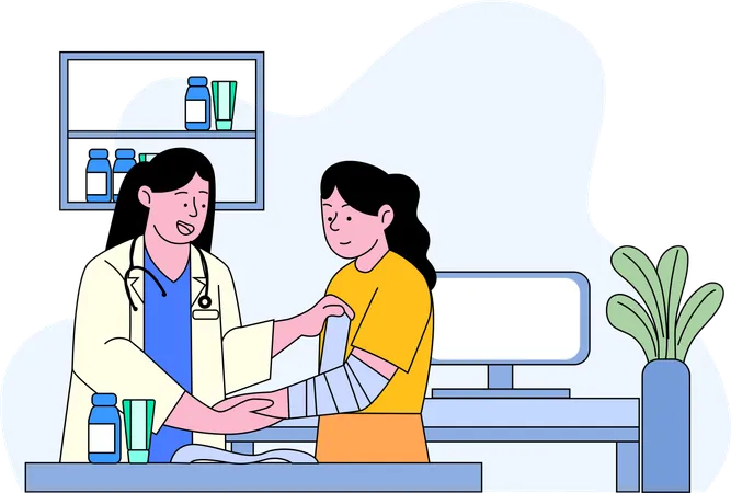 General Health Check-up in a Modern Clinic  Illustration