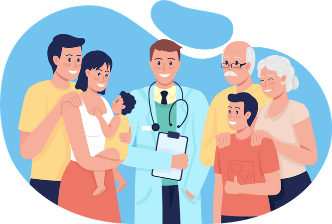General medical treatment for people all ages  Illustration