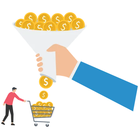 Generate Money from funnel  Illustration