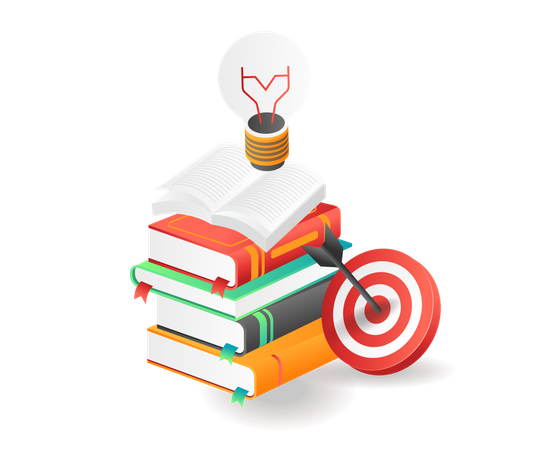 Generating ideas from books  Illustration