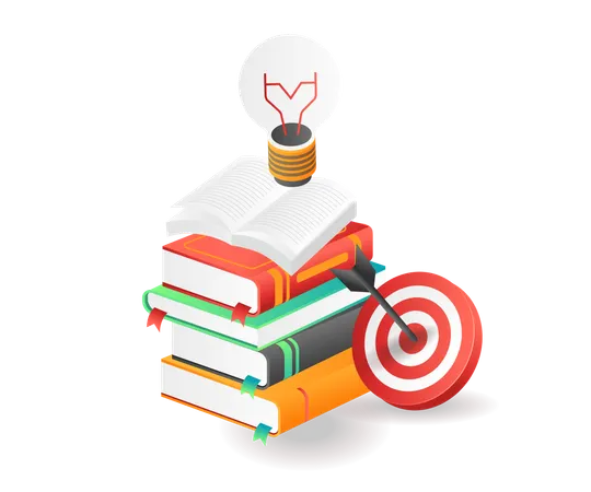 Generating ideas from books  Illustration