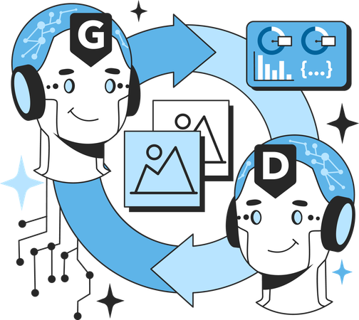 Generative adversarial artificial neural network  일러스트레이션
