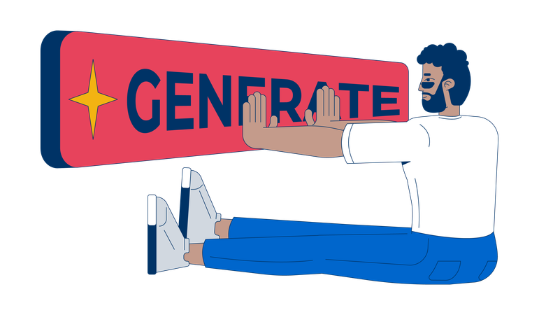 Generative AI for content generation  Illustration