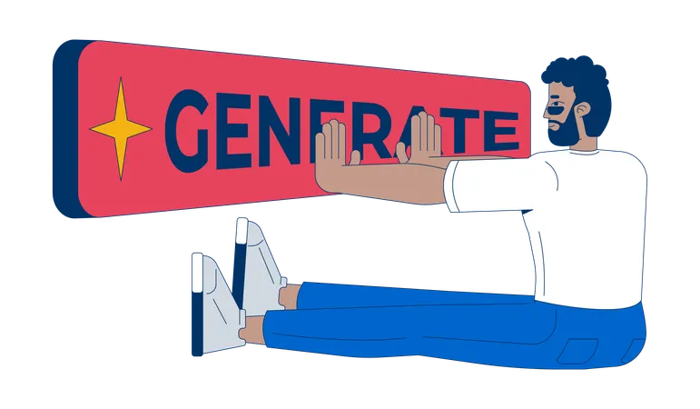 Generative AI for content generation  Illustration