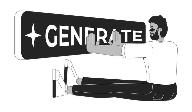 Generative AI for content generation  Illustration
