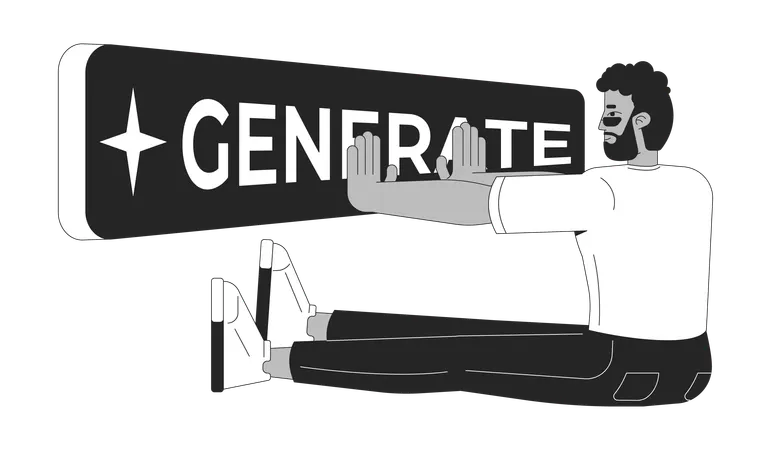 Generative AI for content generation  Illustration
