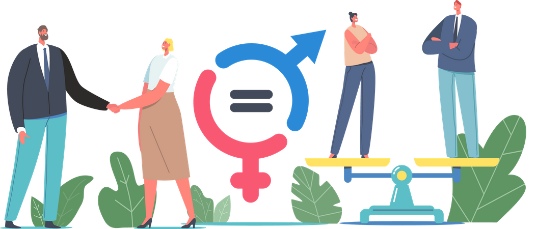 Igualdade e equilíbrio de gênero e sexo  Ilustração