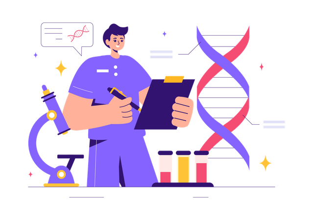 Genetic Research  Illustration