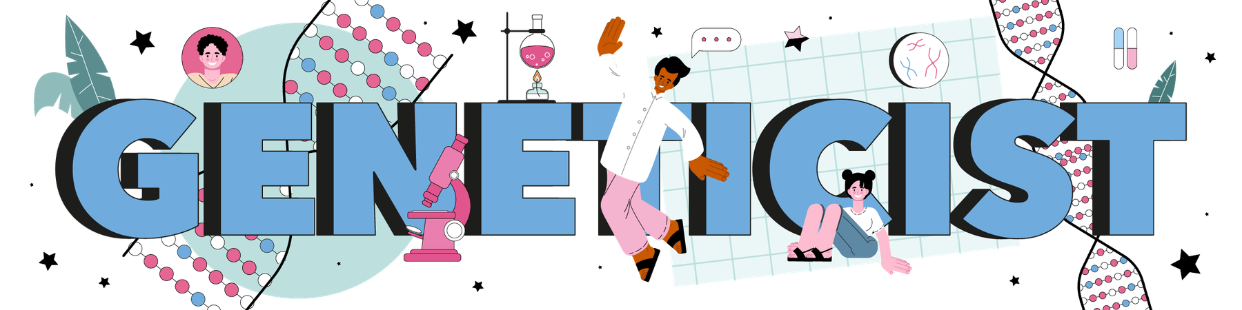 Geneticist test on dna  Illustration