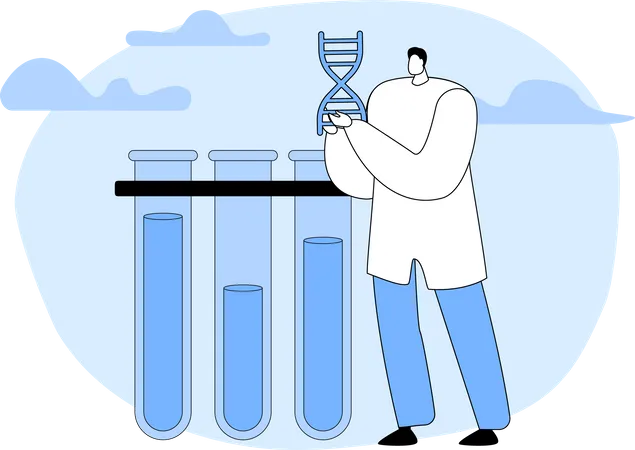 Genetiker, der mit DNA arbeitet  Illustration