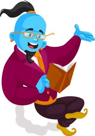 Genie reading book  Illustration