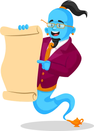 Genie reading letter  Illustration